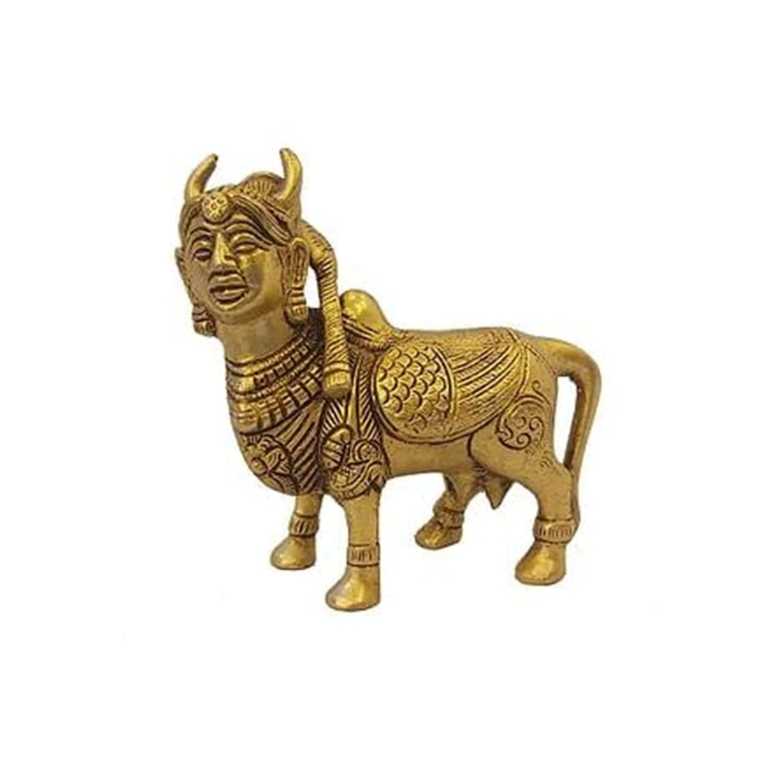 Brass Statue/Idol of Wishful Holy Kamdhenu Cow Murthy Murti for Blessings at Home & Office Pooja and Show Piece for Home Decor