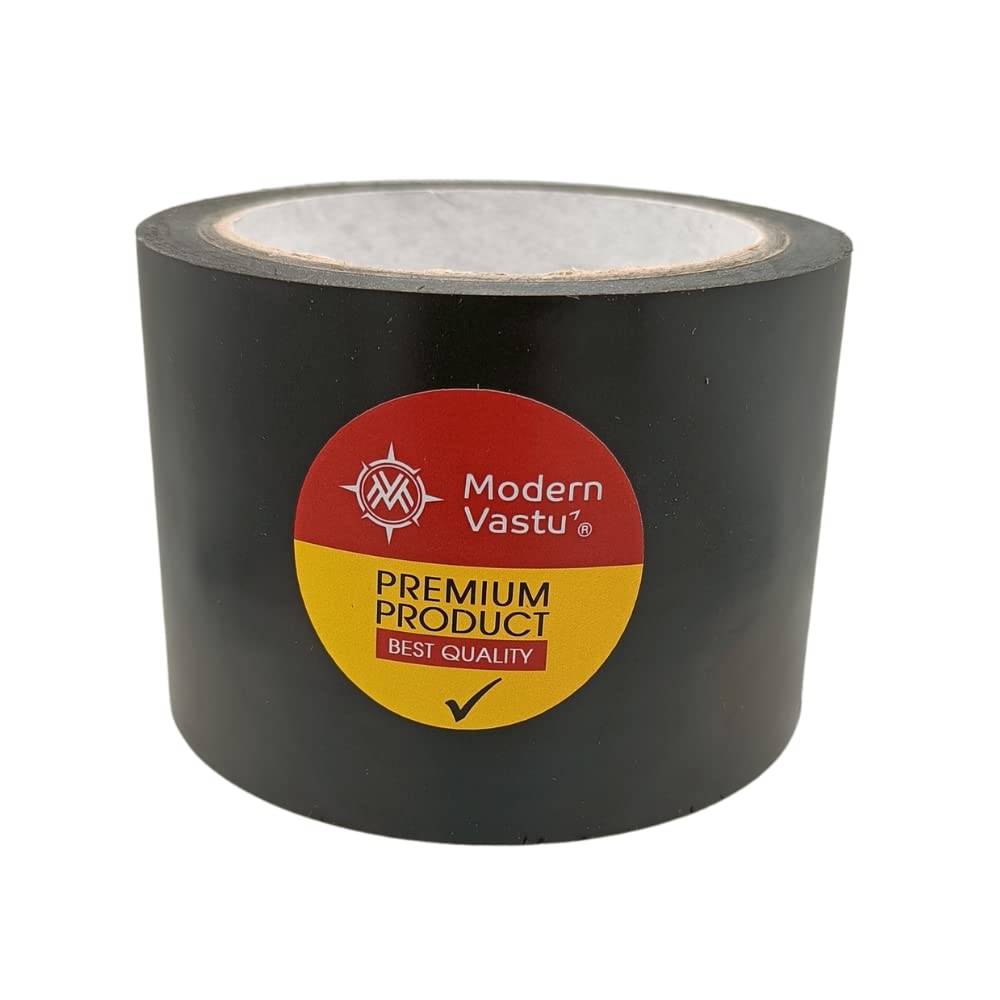 Modern Vastu Black Colour Tape Remedies | Size 3"Inch/76mm, 20 Meter (Main Entrance & Toilet Correction) – Pack of 1 (Black)