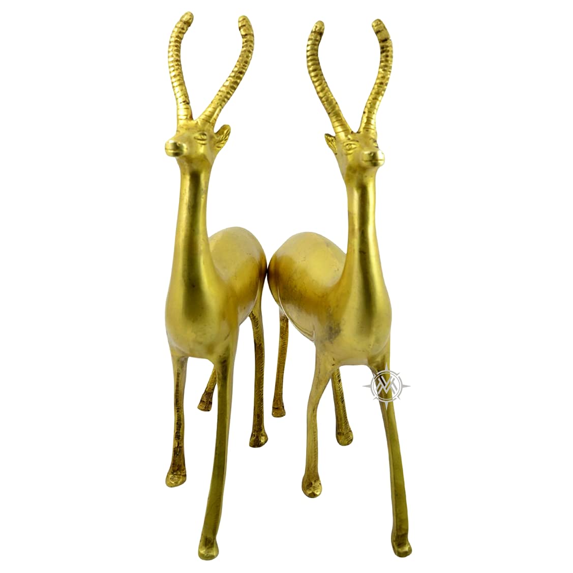 Brass Pair of Standing Deer Statue Handcrafted Brass Statue for Vastu Remedy