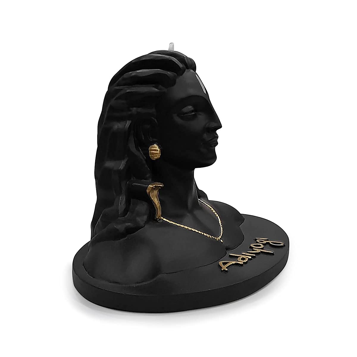 Adiyogi Shiva Shankara Resin Statue for Car Dashboard, Pooja for Home & Office Decor - (Black, 15 x 10 x 12 cm)