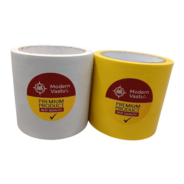 Remedies Vastu Color Tape Size 4" Inch/100mm, 20 Meter (Main Entrance & Toilet Correction) – Combo – Pack of 2 (White & Red)
