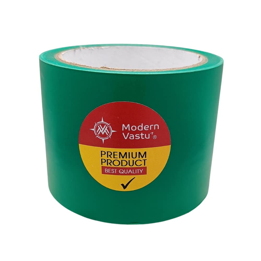Modern Vastu Green Colour Tape Remedies | Size 3"Inch/76mm, 20 Meter (Main Entrance & Toilet Correction) – Pack of 1 (Green)