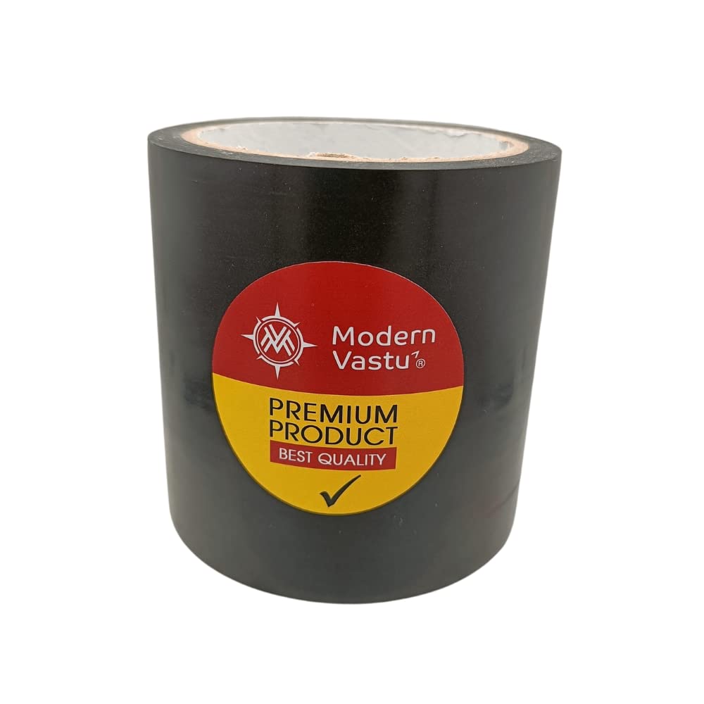Modern Vastu Black Colour Tape Remedies | Size 4"Inch/100mm, 20 Meter (Main Entrance & Toilet Correction) – Pack of 1 (Black)