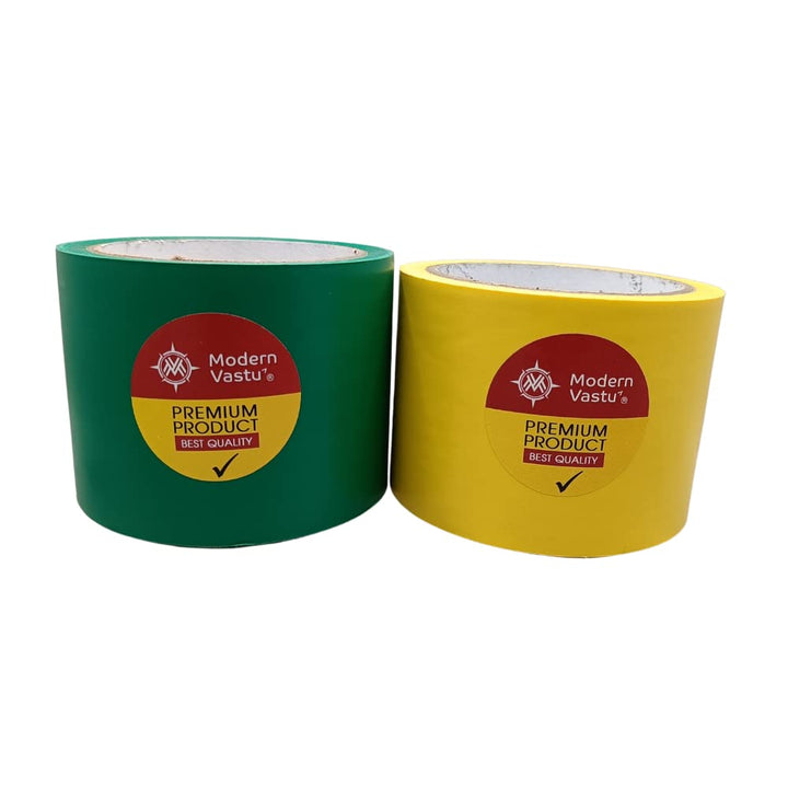 MV VASTU Remedies Color Tape Green & White Combo Pack of 2 | Size - 3" Inch/76mm, 20 Meter (Main Entrance & Toilet Correction)