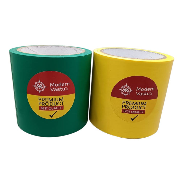 Remedies Vastu Color Tape Size 4" Inch/100mm, 20 Meter (Main Entrance & Toilet Correction) – Combo – Pack of 2 (Blue & Red)