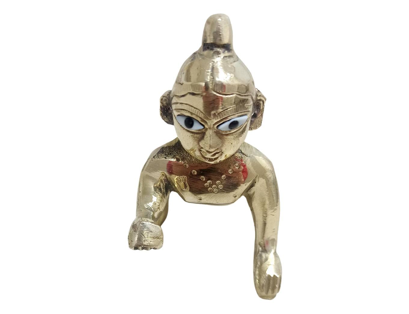 Pure Brass Lord Laddu Gopal Ji God Idol Janmashtami Statue - Weight-300 Grams