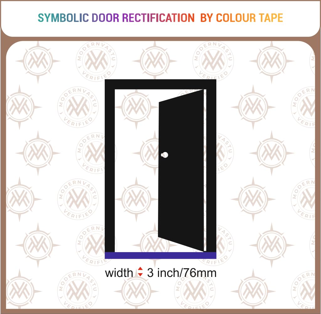 Modern Vastu Black Colour Tape Remedies | Size 3"Inch/76mm, 20 Meter (Main Entrance & Toilet Correction) – Pack of 1 (Black)