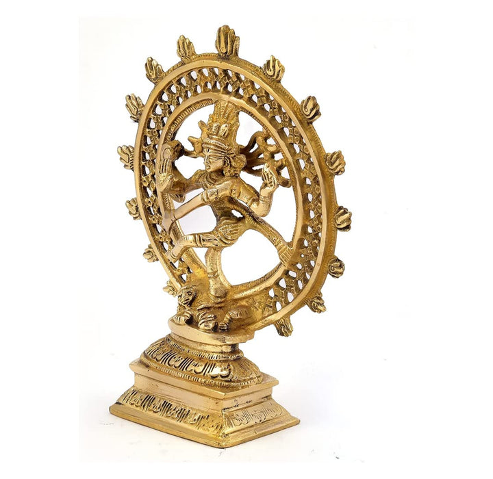 Brass Natraj Statue | Lord Shiva Dancing Natraj Nataraja Statue Handcrafted Brass Figurine