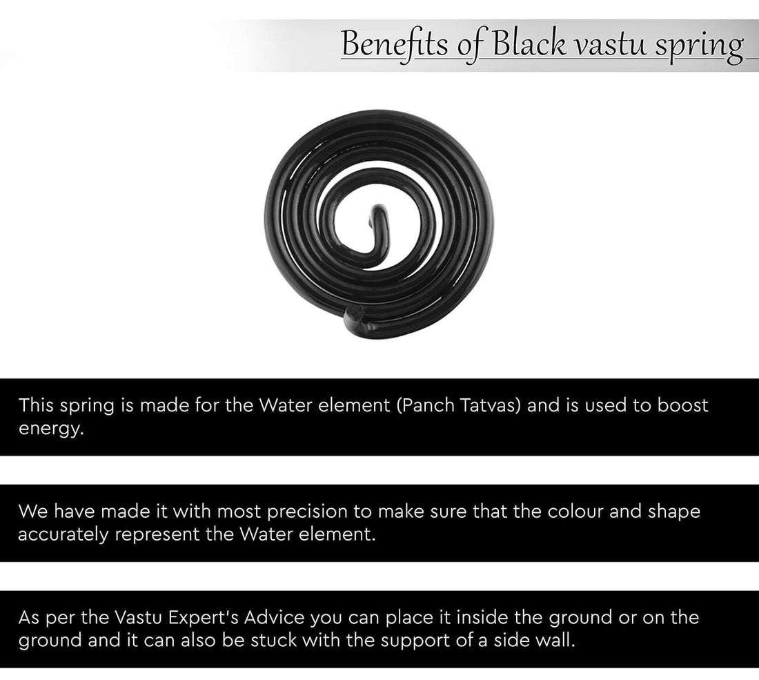 Remedies Black Wavy Round Anti Clockwise Spring Used to Hinder/Balance Water Energy - 3 Springs