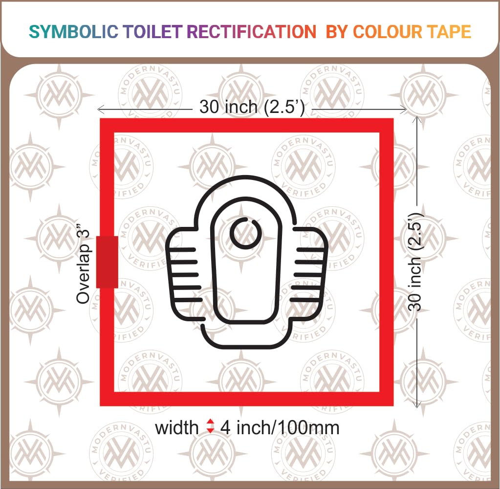 Modern Vastu White Colour Tape Remedies | Size 4"Inch/100mm, 20 Meter (Main Entrance & Toilet Correction) – Pack of 1 (White)
