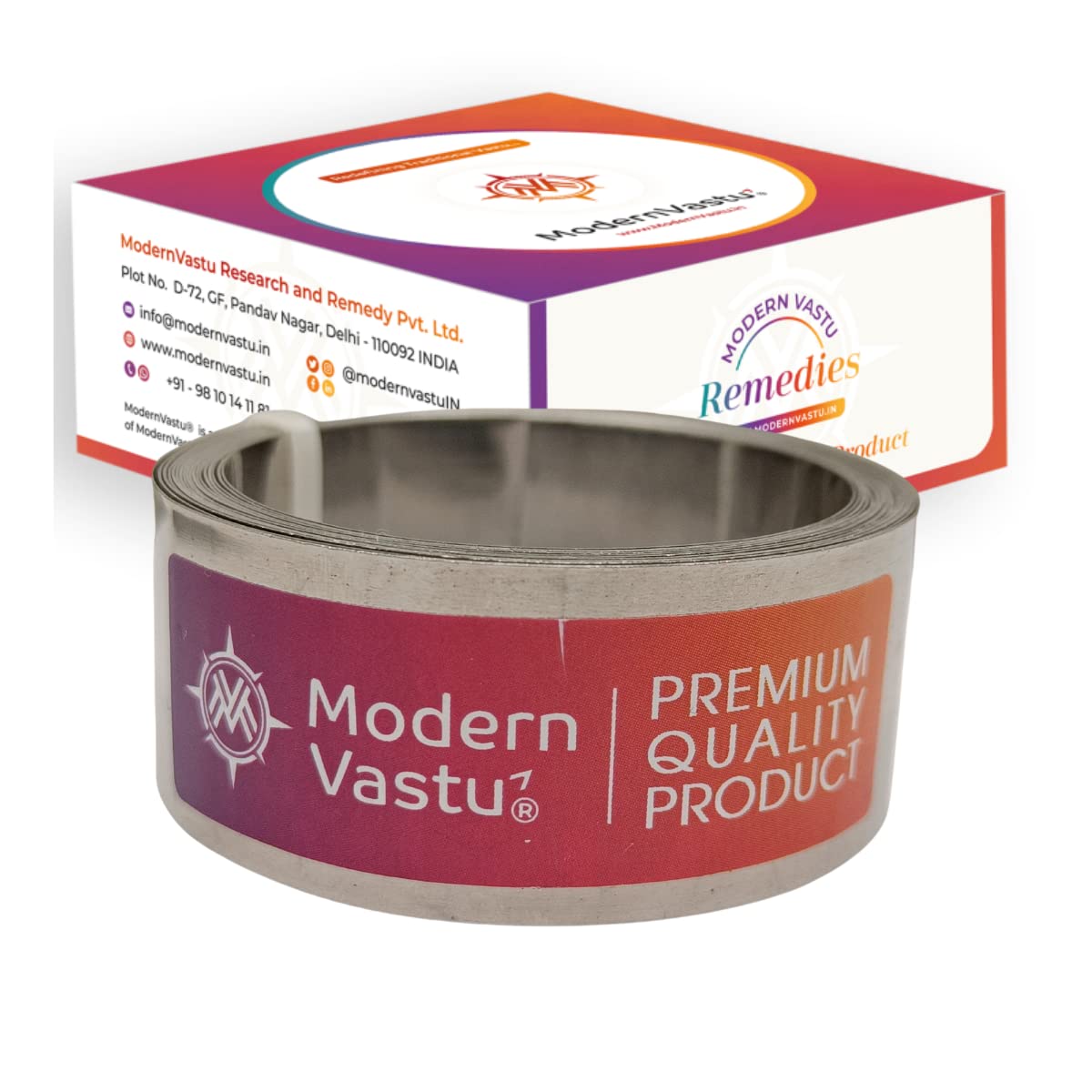 Remedies Metal Vastu Strips Stainless Steel 304 - Size L 10.3 feet x W1 inch/25mm x Gauge 0.2 mm- (Entrance Toilet Correction and Zone Balancing) - Pack of 1