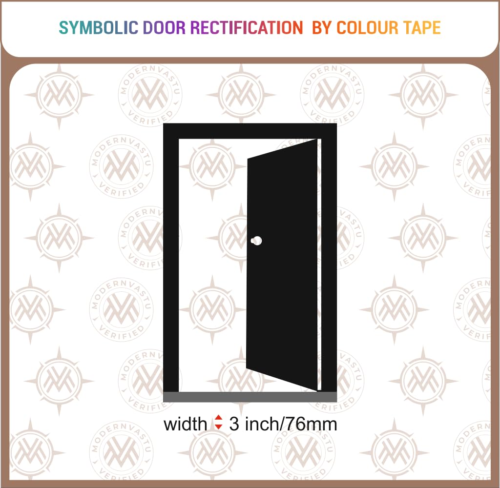 Modern Vastu Green Colour Tape Remedies | Size 3"Inch/76mm, 20 Meter (Main Entrance & Toilet Correction) – Pack of 1 (Green)