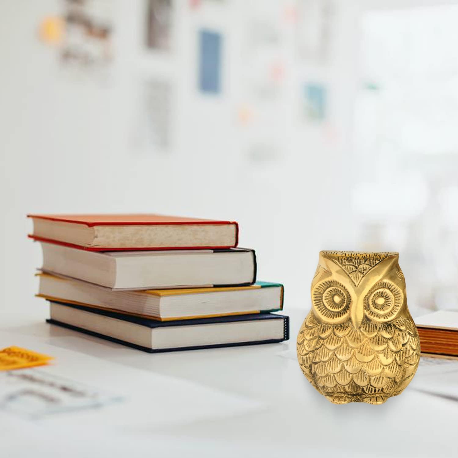 Owl Bird Brass Decorative Showpiece | Home Decor | Brass Owl | Owl Bird Showpiece for Home Decoration and Giftings