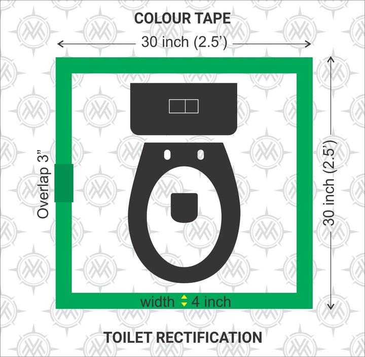 Modern Vastu Color Tape Remedies Combo Size 4"Inch/100mm, 20 Meter - Red/Green/Blue/Yellow/White (Main Entrance & Toilet Correction)