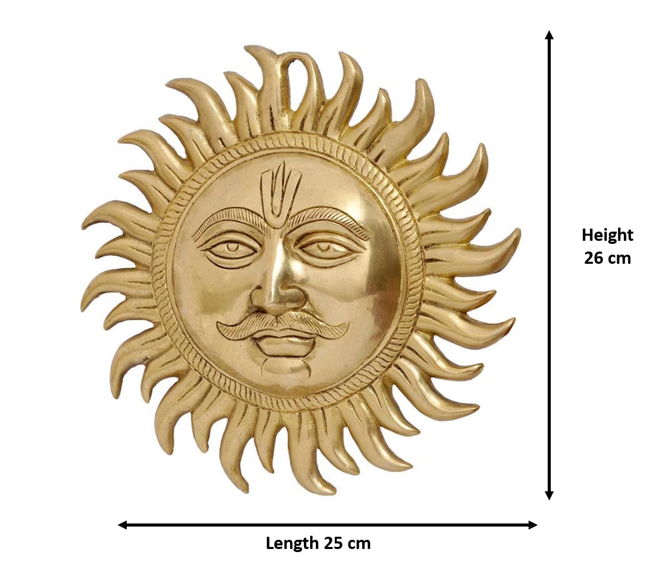 Handicraft Brass Sun Surya Face Idol Sculpture for Home & Office Wall Hanging, Decor Interiors & Vastu Remedy