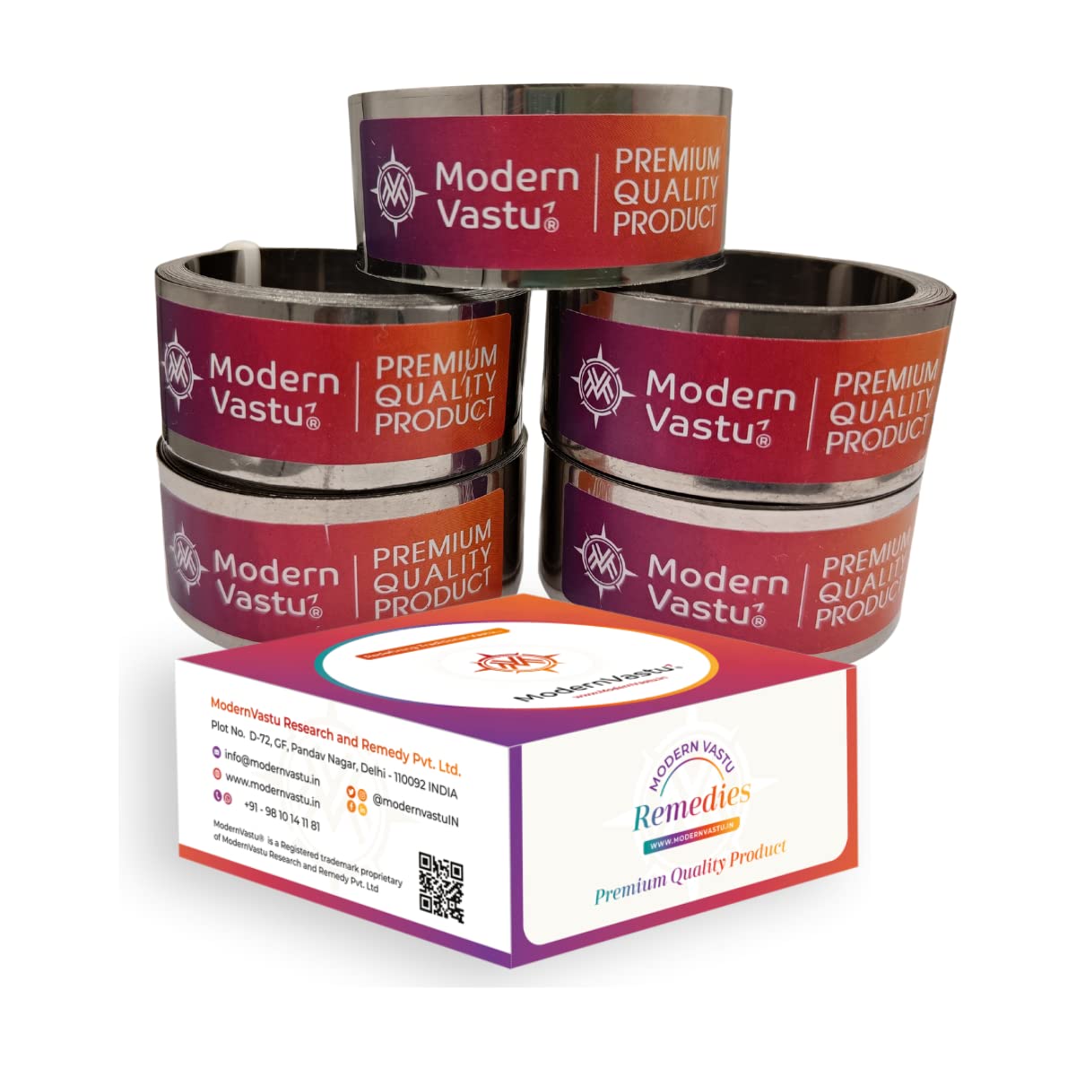 MV VASTU Remedies Strips Iron (MS) Combo Pack of 5| Size L-10.3 feet x W-1 inch/25mm x Gauge 0.2 mm- (Entrance Toilet Correction and Zone Balancing) - Pack of 5