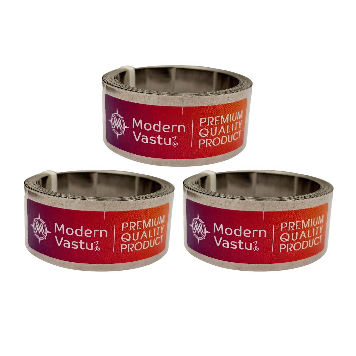 Remedies Metal Vastu Strips Iron- Size L 10.3 feet x W1 inch/25mm x Gauge 0.2 mm- (Entrance Toilet Correction and Zone Balancing) - Pack of 3