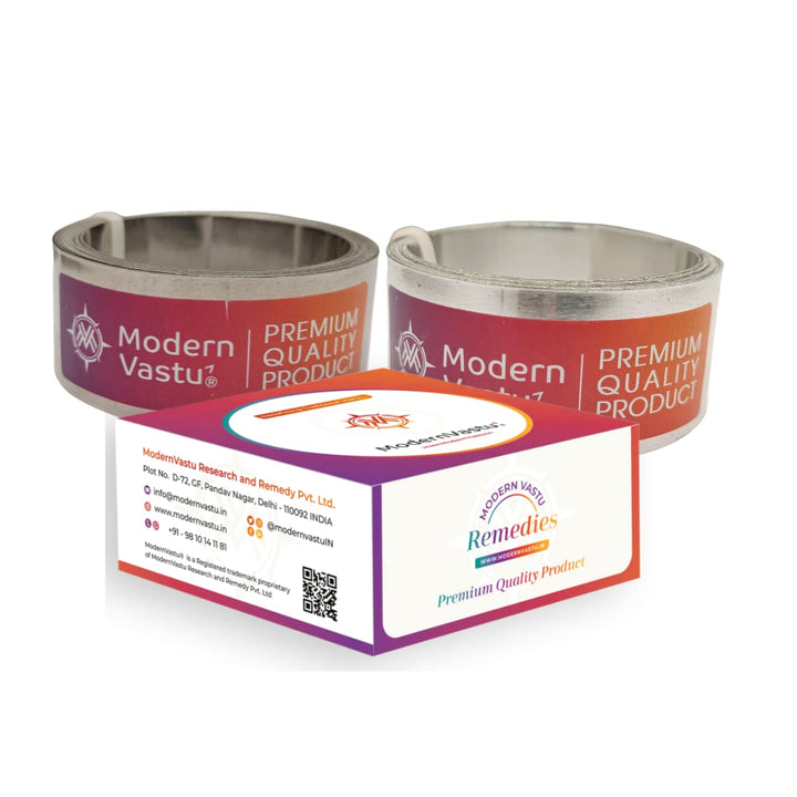 MV VASTU Remedies Strips Iron & Aluminium | Size L-10.3 feet x W-1 inch/25mm x Gauge 0.2 mm- (Entrance Toilet Correction and Zone Balancing) – Combo Pack of 2