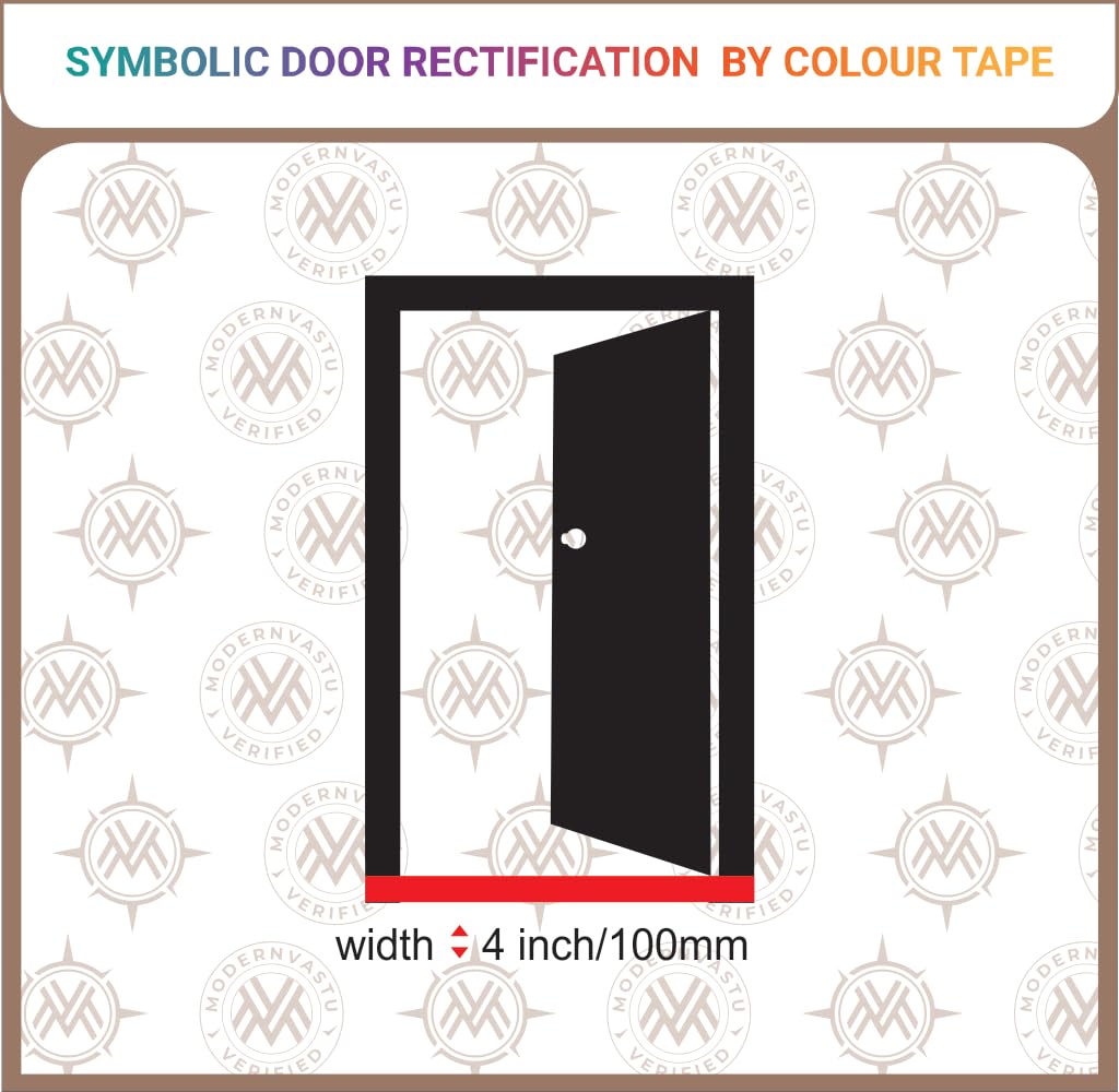 Modern Vastu Black Colour Tape Remedies | Size 4"Inch/100mm, 20 Meter (Main Entrance & Toilet Correction) – Pack of 1 (Black)