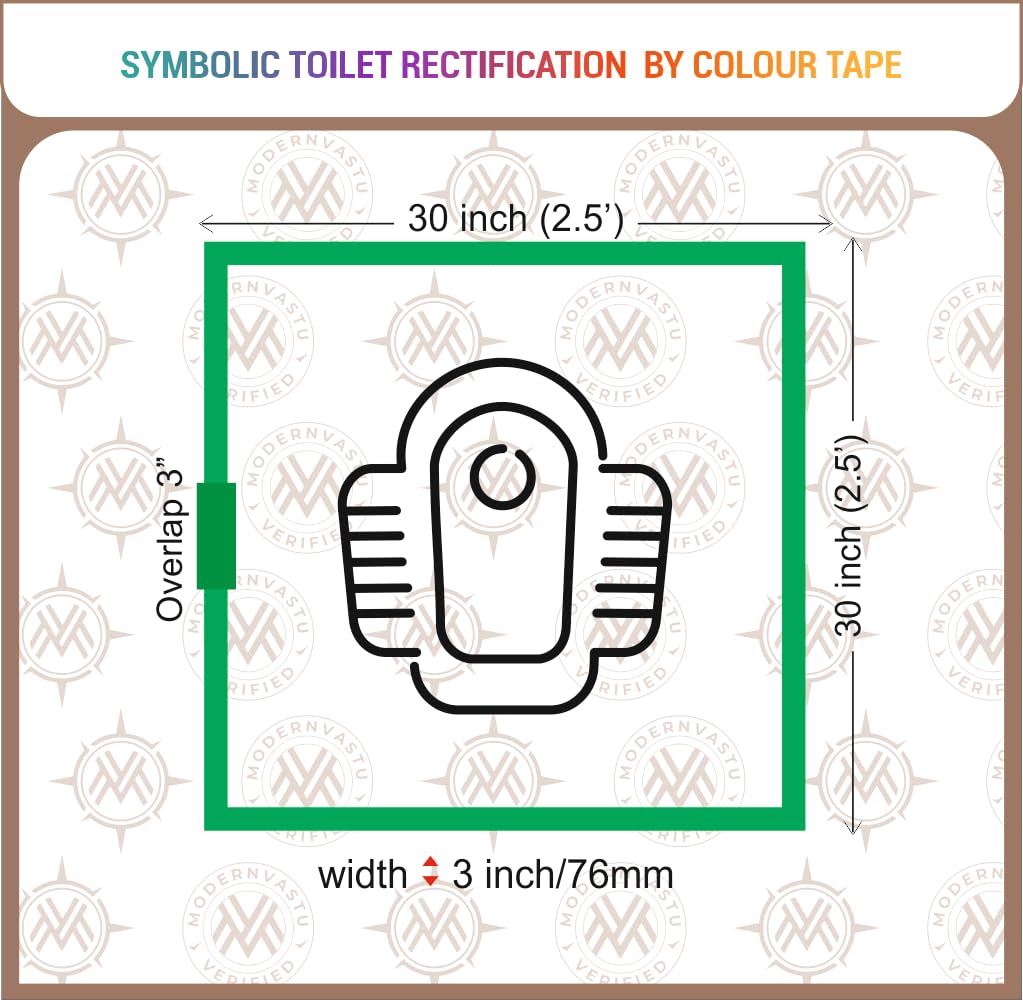 Modern Vastu Black Colour Tape Remedies | Size 3"Inch/76mm, 20 Meter (Main Entrance & Toilet Correction) – Pack of 1 (Black)