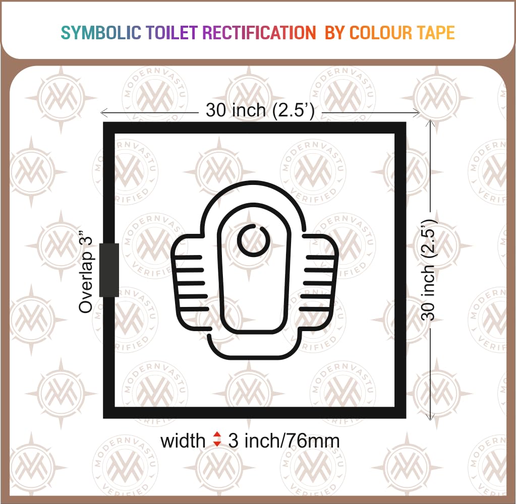 Modern Vastu Black Colour Tape Remedies | Size 3"Inch/76mm, 20 Meter (Main Entrance & Toilet Correction) – Pack of 1 (Black)