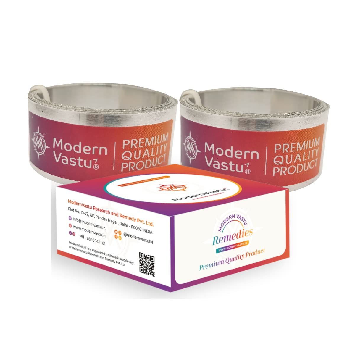 Remedies Metal Vastu Strips Stainless Steel (304) Size L 10.3 feet x W1 inch/25mm x Gauge 0.2 mm- (Entrance Toilet Correction and Zone Balancing) - Pack of 2 (Stainless Steel)