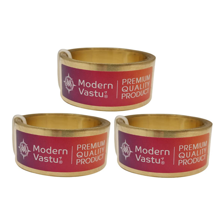 Remedies Metal Vastu Strips Brass - Size L 10.3 feet x W1 inch/25mm x Gauge 0.2 mm- (Entrance Toilet Correction and Zone Balancing) - Pack of 3