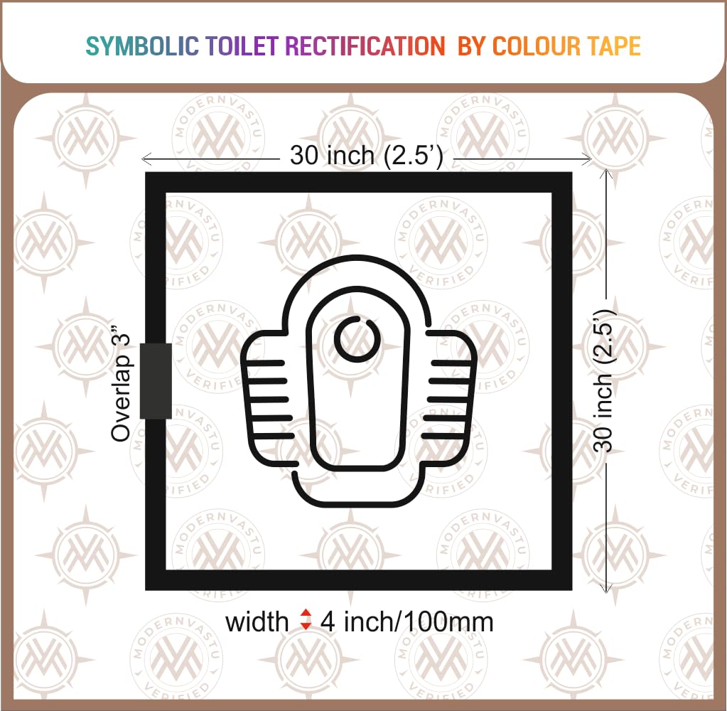 Modern Vastu White Colour Tape Remedies | Size 4"Inch/100mm, 20 Meter (Main Entrance & Toilet Correction) – Pack of 1 (White)