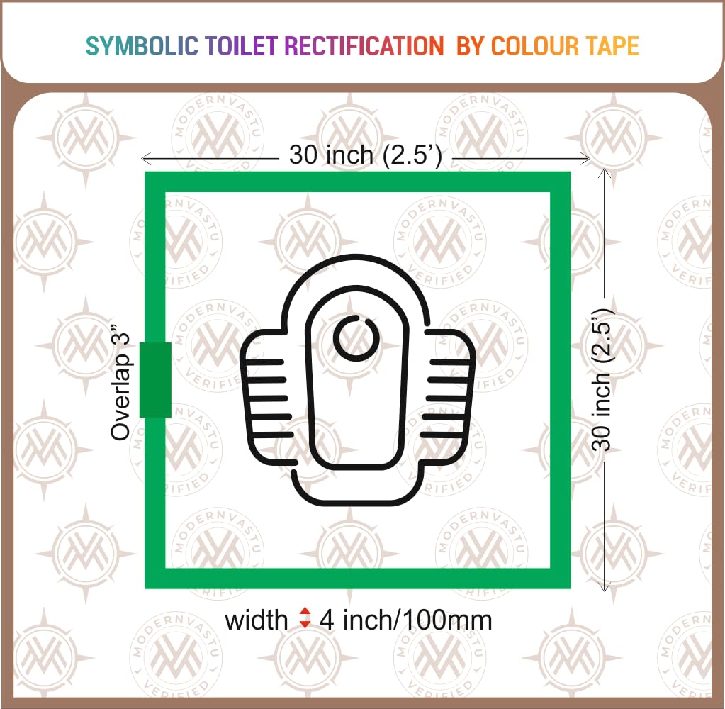 Modern Vastu White Colour Tape Remedies | Size 4"Inch/100mm, 20 Meter (Main Entrance & Toilet Correction) – Pack of 1 (White)