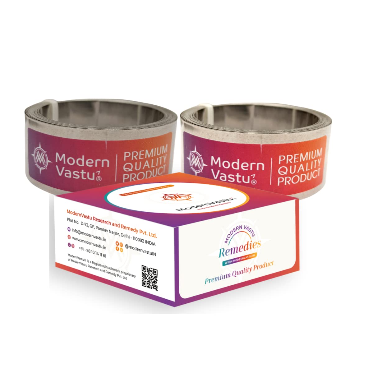 MV VASTU Remedies Strips Iron & Stainless Steel (SS-304) | Size L-10.3 feet x W-1 inch/25mm x Gauge 0.2 mm- (Entrance Toilet Correction and Zone Balancing) – Combo Pack of 2