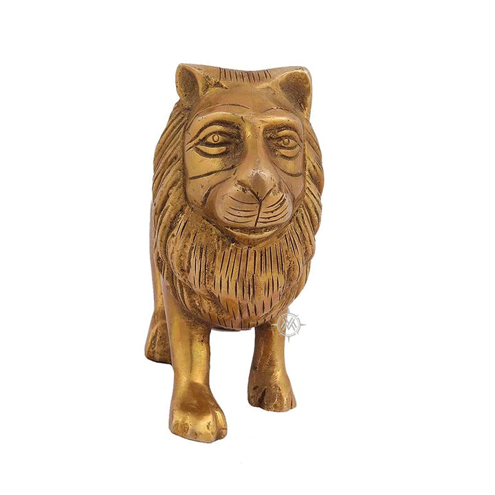 Brass Statue of Lion King of Jungle Showpiece House Warming Metal Sculpture Home Décorative Gifts Item