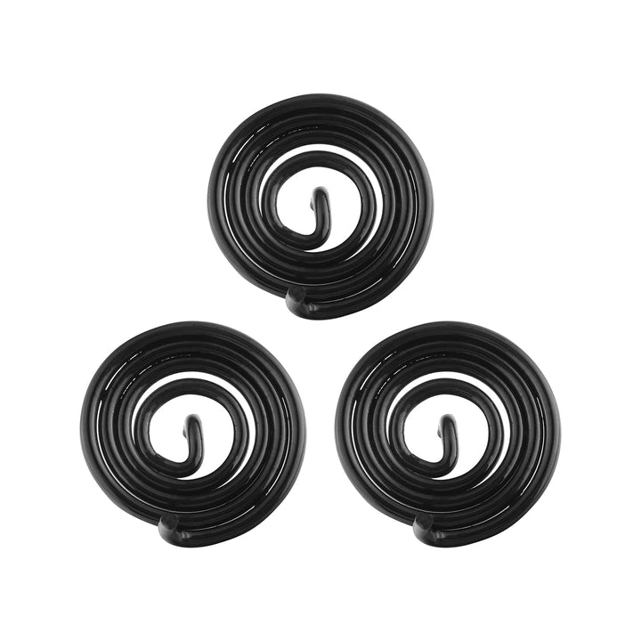 Remedies Black Wavy Round Clockwise Spring Used to Hinder/Balance Water Energy - 3 Springs