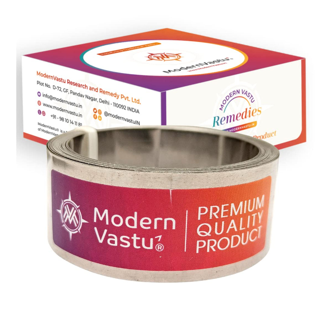 Remedies Metal Vastu Strips Aluminium- Size L 10.3 feet x W1 inch/25mm x Gauge 0.2 mm- (Entrance Toilet Correction and Zone Balancing) - Pack of 1