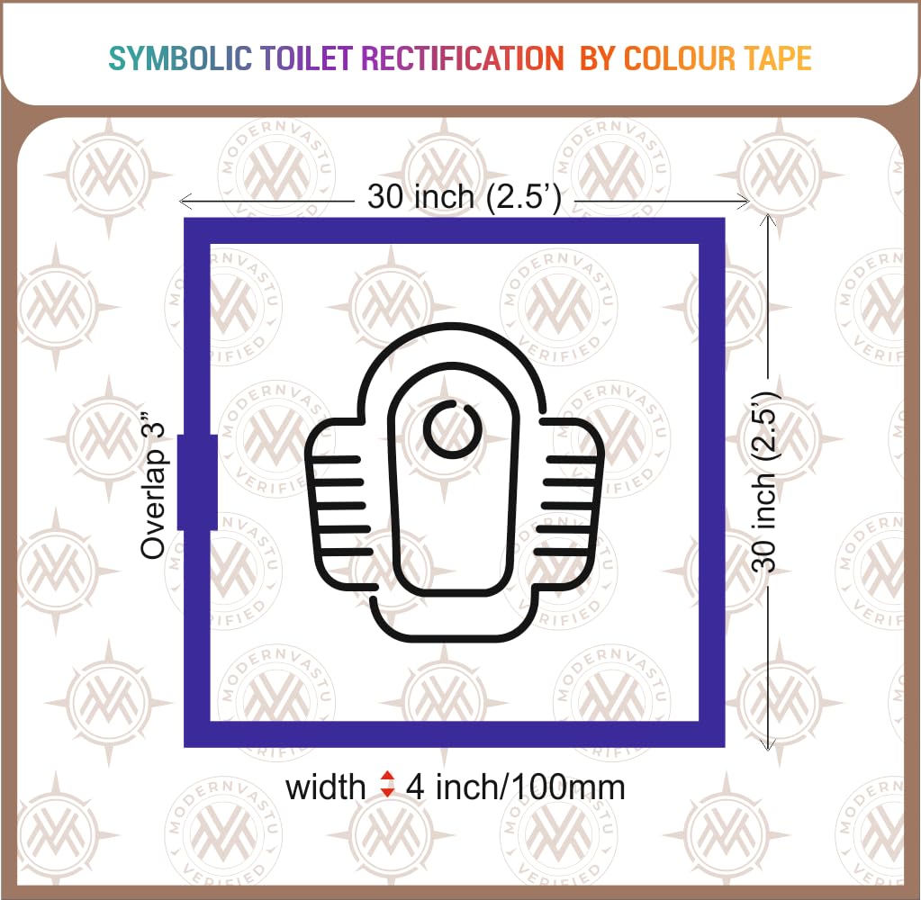Modern Vastu Black Colour Tape Remedies | Size 4"Inch/100mm, 20 Meter (Main Entrance & Toilet Correction) – Pack of 1 (Black)