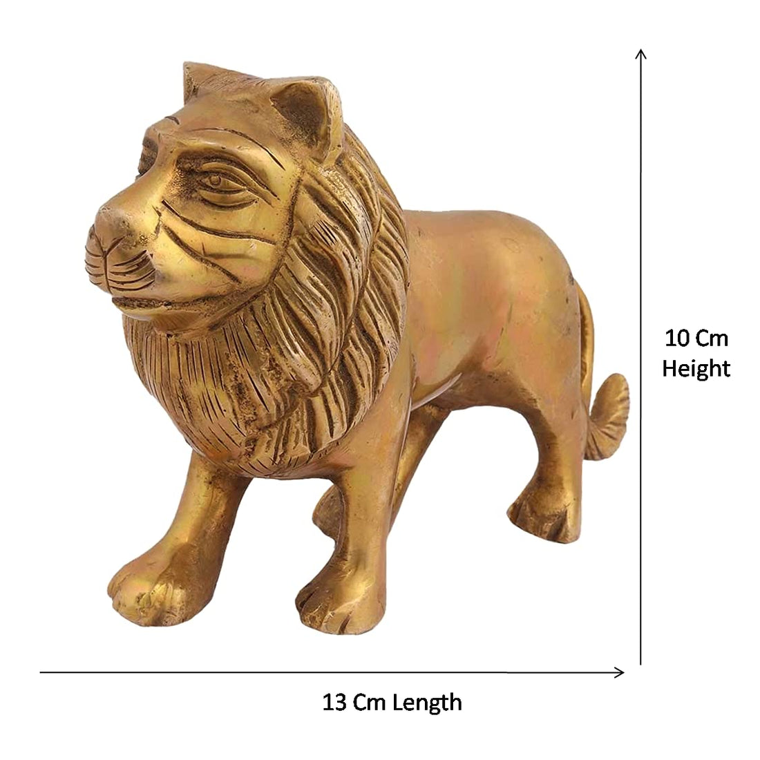 Brass Statue of Lion King of Jungle Showpiece House Warming Metal Sculpture Home Décorative Gifts Item