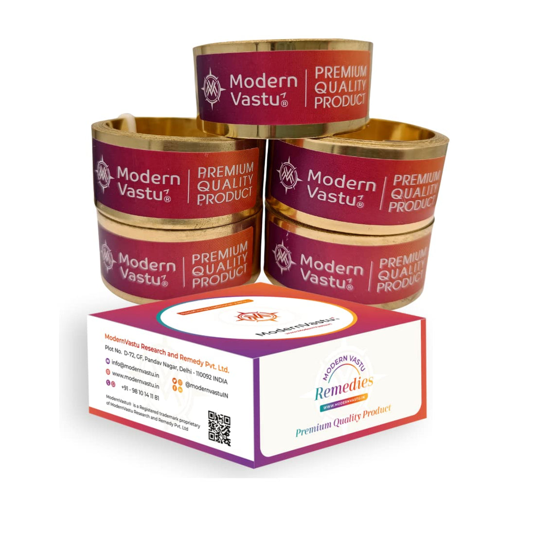 MV VASTU Remedies Strips Brass Combo Pack of 5 | Size L-10.3 feet x W-1 inch/25mm x Gauge 0.2 mm- (Entrance Toilet Correction and Zone Balancing) - Pack of 5