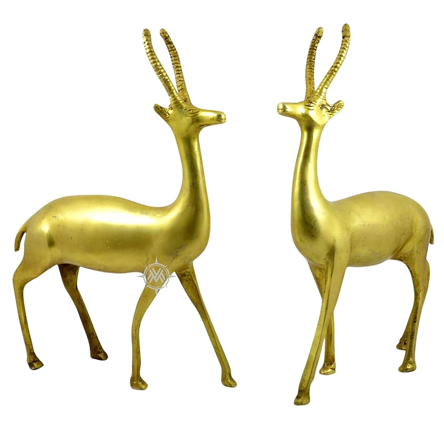 Brass Pair of Standing Deer Statue Handcrafted Brass Statue for Vastu Remedy