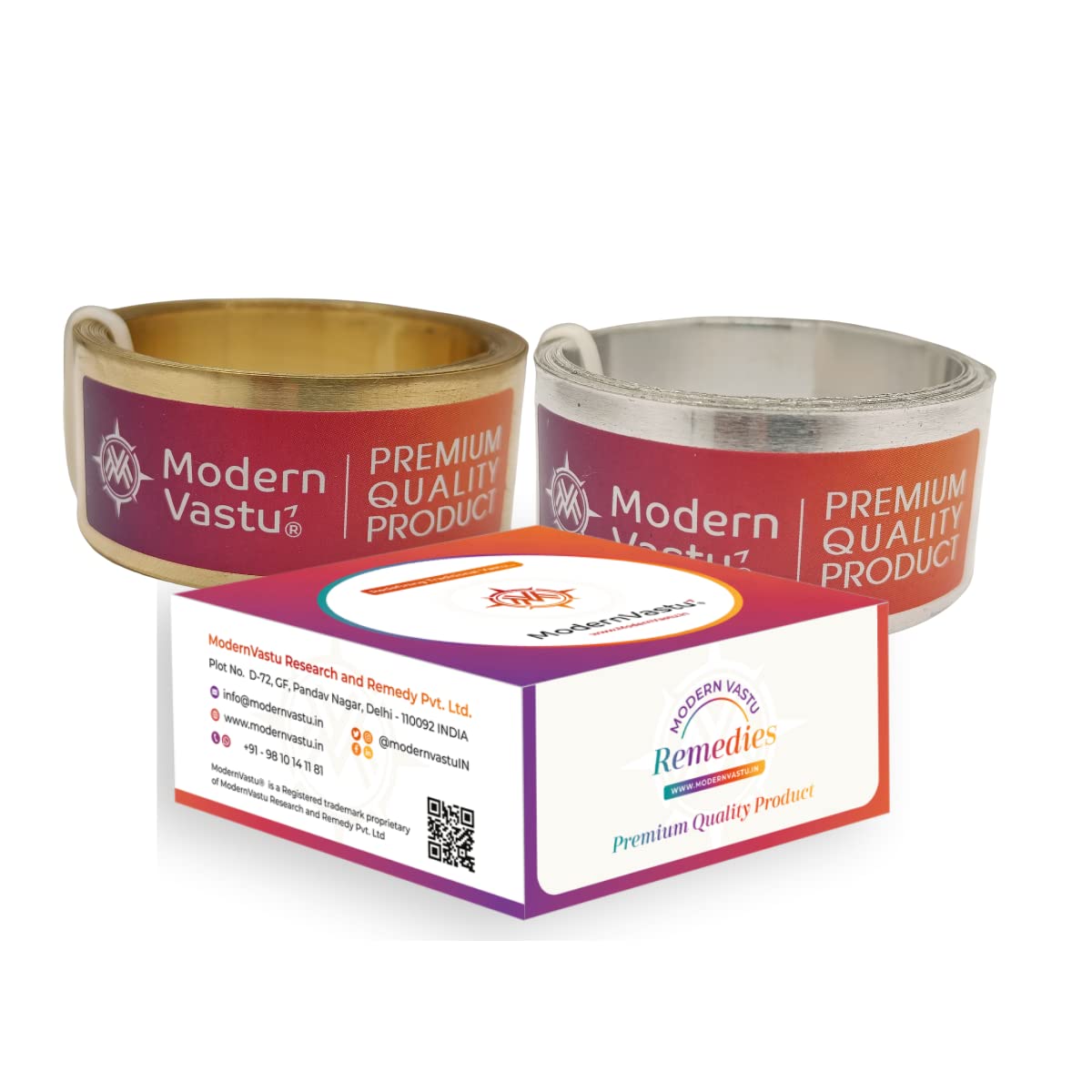 MV VASTU Remedies Strips Brass & Aluminium | Size L-10.3 feet x W-1 inch/25mm x Gauge 0.2 mm- (Entrance Toilet Correction and Zone Balancing) – Combo Pack of 2