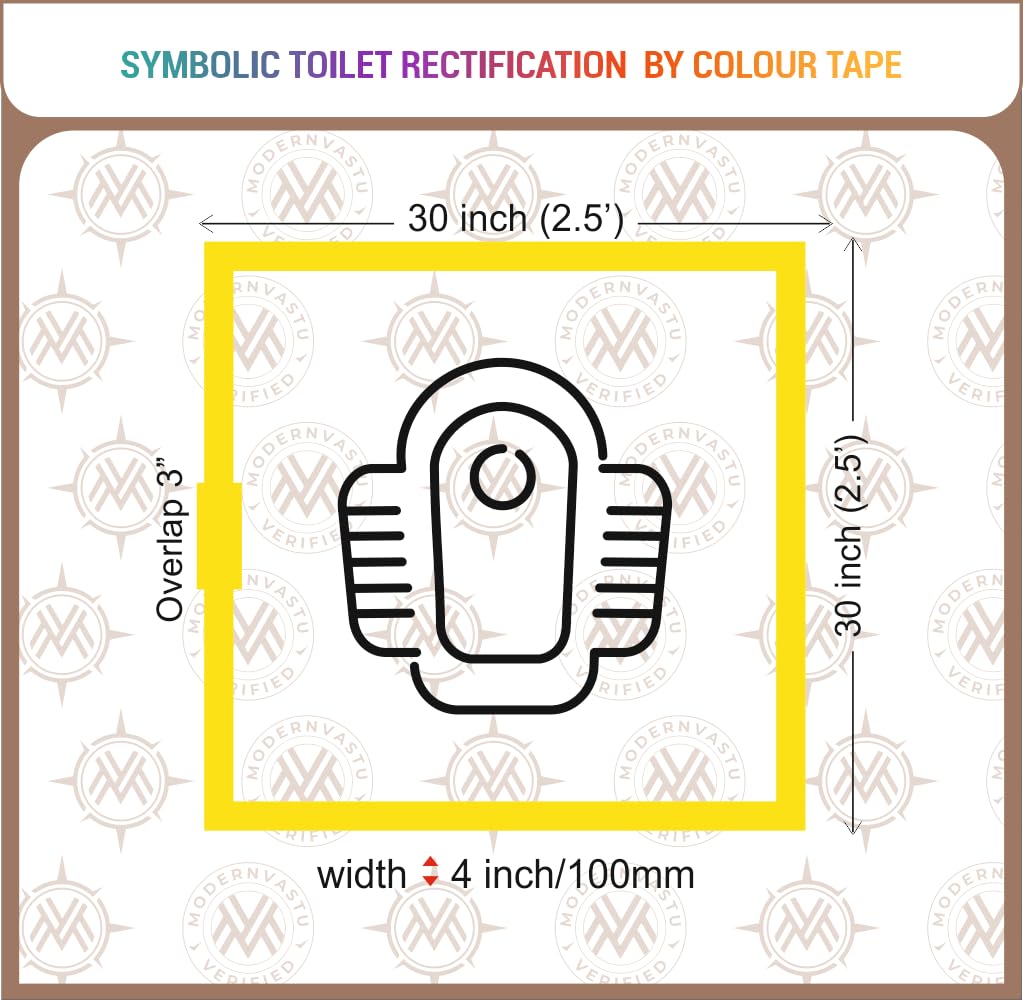 Modern Vastu Black Colour Tape Remedies | Size 4"Inch/100mm, 20 Meter (Main Entrance & Toilet Correction) – Pack of 1 (Black)