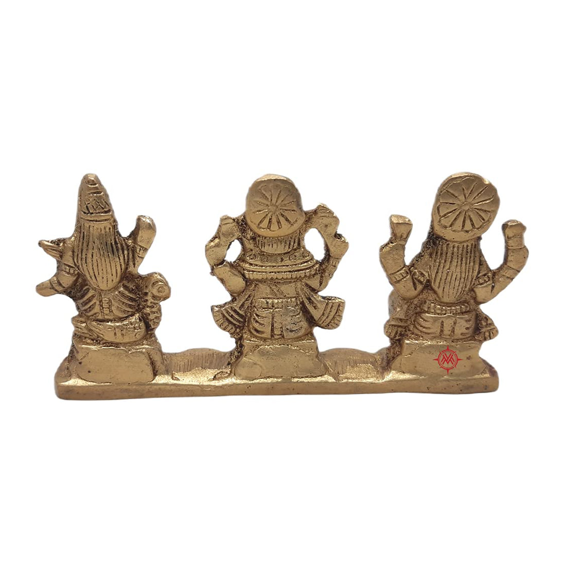 Brass Laxmi Ganesh Saraswati Bhagwan Idol | Ganpati Murti Metal Statue for Home Office Success Entrance Decor Diwali Pooja Good Luck Gift