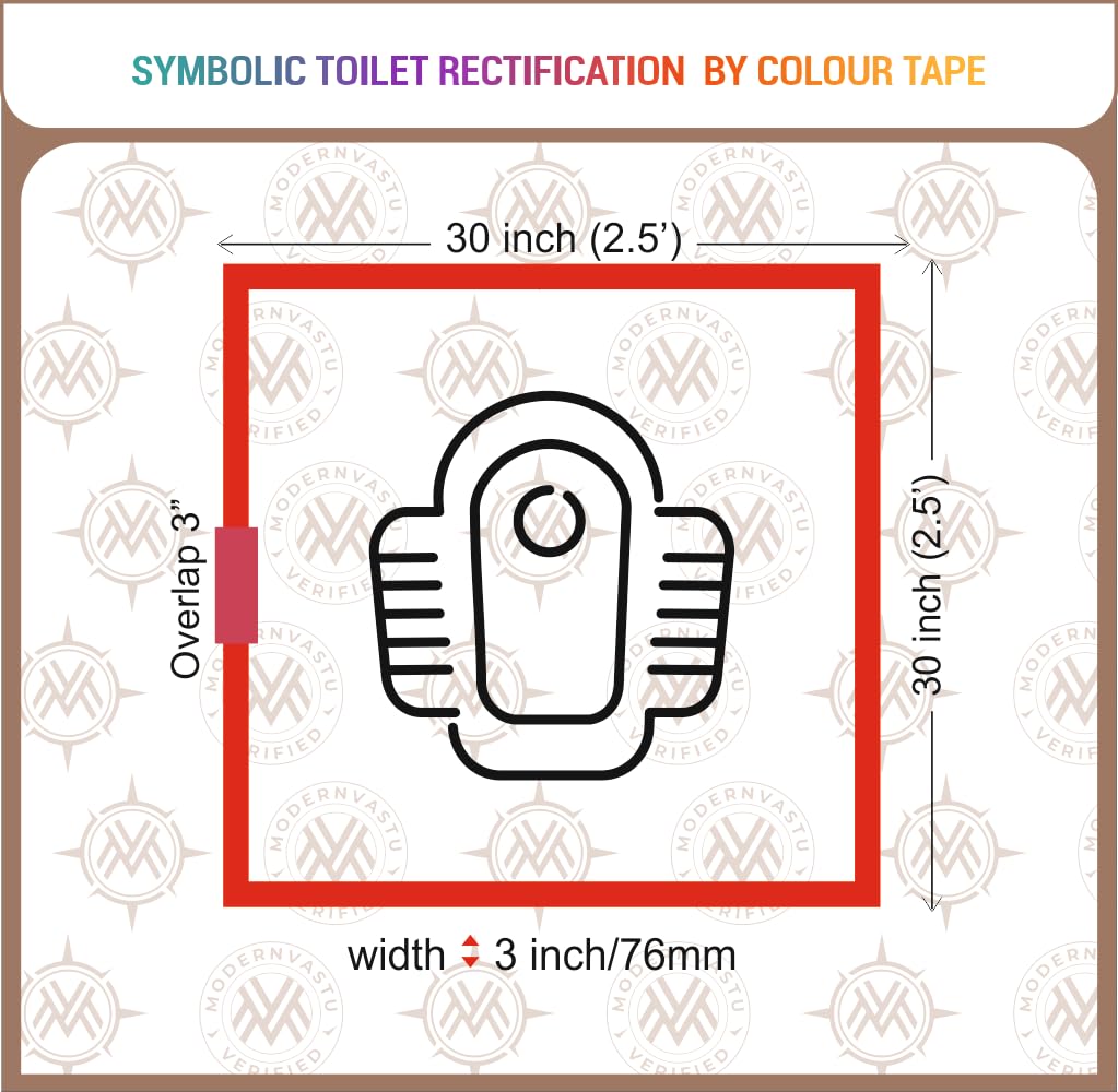 Modern Vastu Black Colour Tape Remedies | Size 3"Inch/76mm, 20 Meter (Main Entrance & Toilet Correction) – Pack of 1 (Black)
