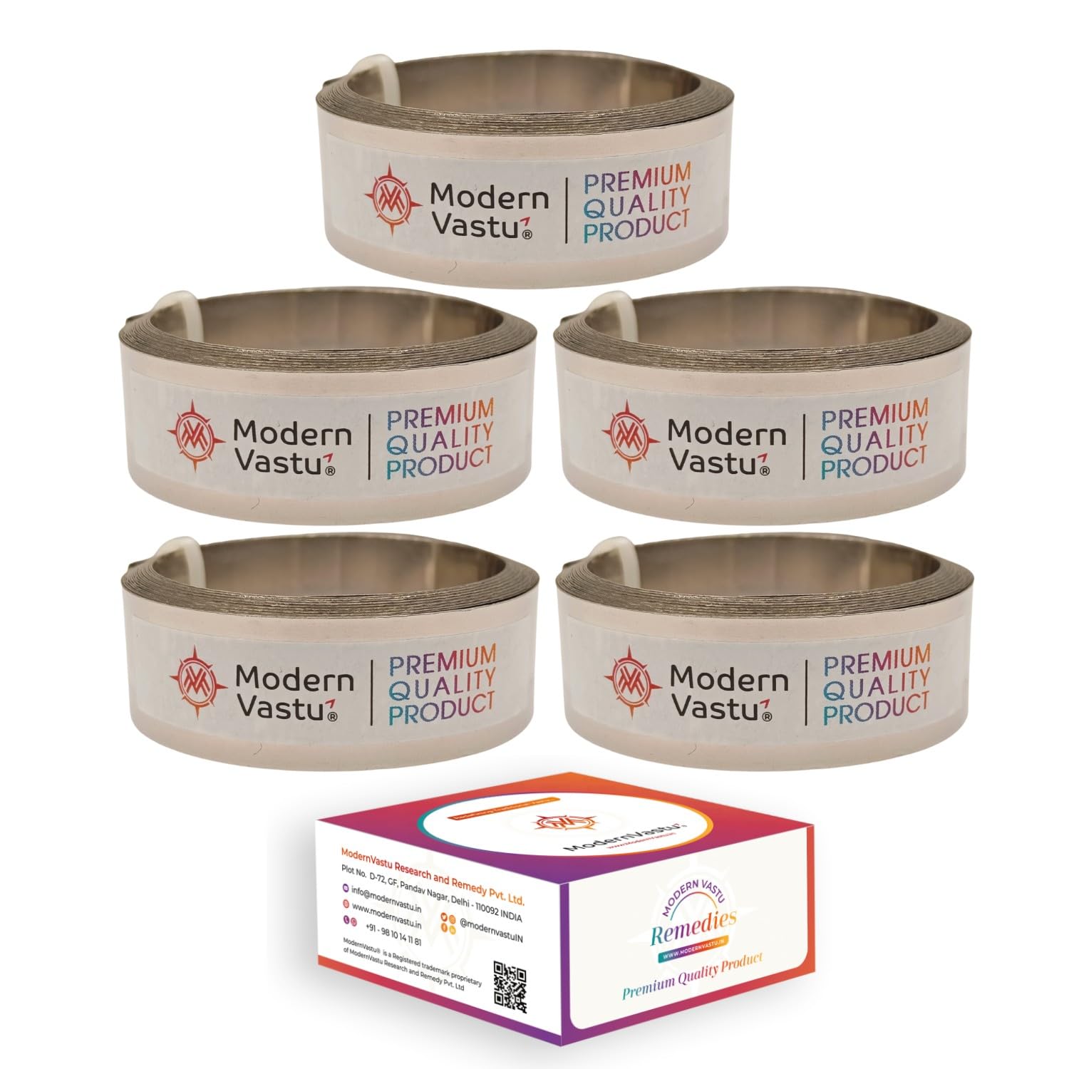 MV VASTU Remedies Strips Stainless Steel (SS-304) Combo Pack of 5| Size L-10.3 feet x W-0.75 inch/18mm x Gauge 0.2 mm- (Entrance Toilet Correction and Zone Balancing) - Pack of 5