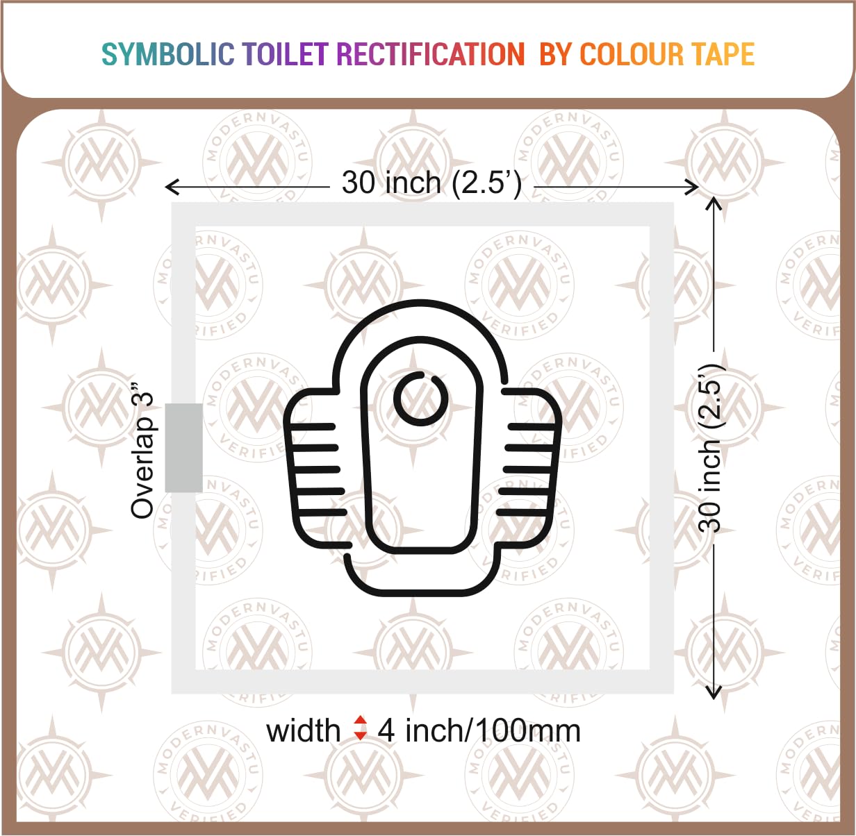 Modern Vastu Black Colour Tape Remedies | Size 4"Inch/100mm, 20 Meter (Main Entrance & Toilet Correction) – Pack of 1 (Black)