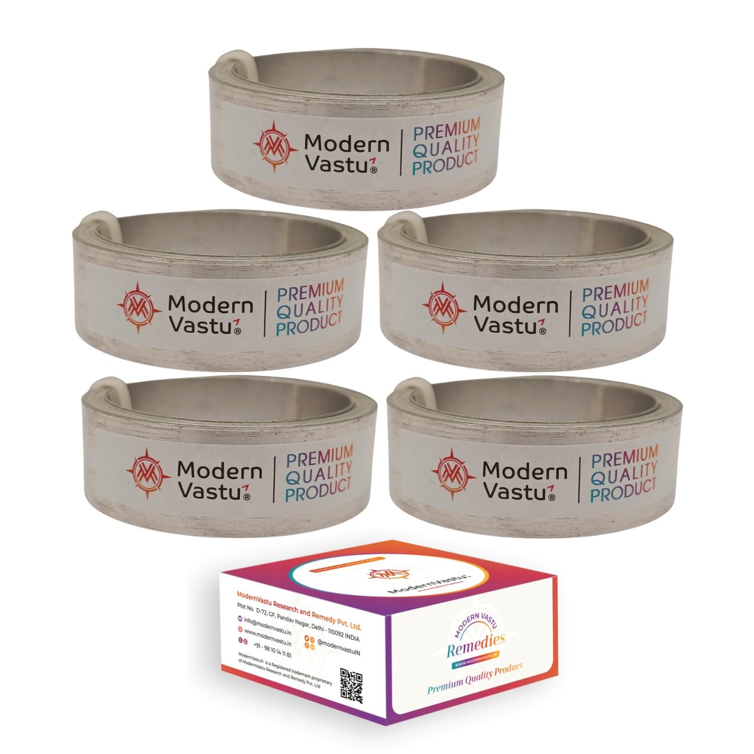MV VASTU Remedies Strips Stainless Steel (SS-304) Combo Pack of 5| Size L-10.3 feet x W-0.75 inch/18mm x Gauge 0.2 mm- (Entrance Toilet Correction and Zone Balancing) - Pack of 5