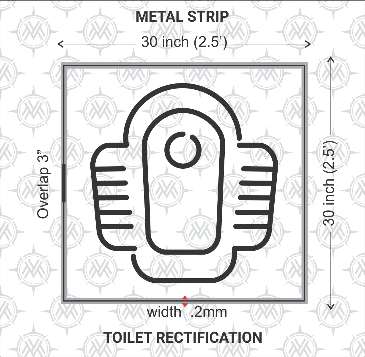 Aluminium Strips Remedies | Size L- 10.3 feet x W-0.75 inch/18mm x Gauge 0.2 mm- (Entrance Toilet Correction and Zone Balancing) - Pack of 1