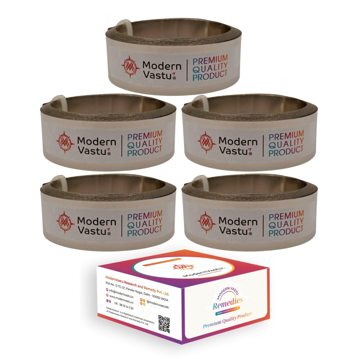 MV VASTU Remedies Strips Stainless Steel (SS-304) Combo Pack of 5| Size L-10.3 feet x W-0.75 inch/18mm x Gauge 0.2 mm- (Entrance Toilet Correction and Zone Balancing) - Pack of 5