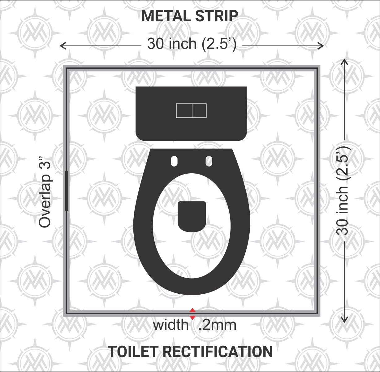 Remedies Metal Vastu Strips Aluminium- Size L 10.3 feet x W1 inch/25mm x Gauge 0.2 mm- (Entrance Toilet Correction and Zone Balancing) - Pack of 1