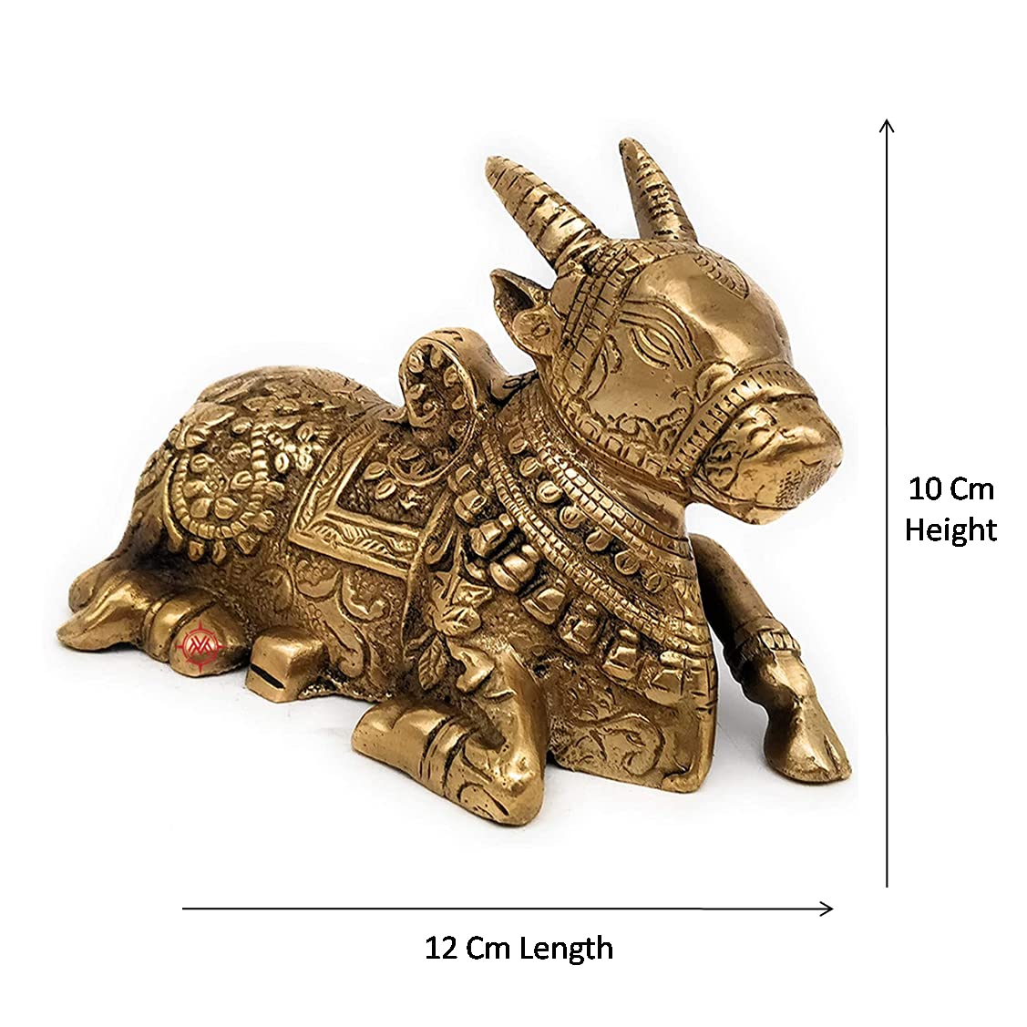 Brass Shiva Nandi Bull Statue Shiva Devotee Nandi Seated | Murti for Home Decoration | Office Décor