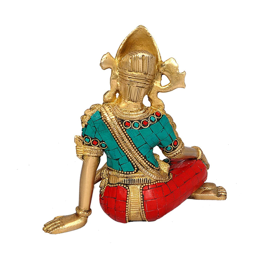 Sitting God Indra Dev Brass Statue Idol Inder Devta for Vastu Remedy | FengShui Multicolored Showpiece Height : 5.75 inches