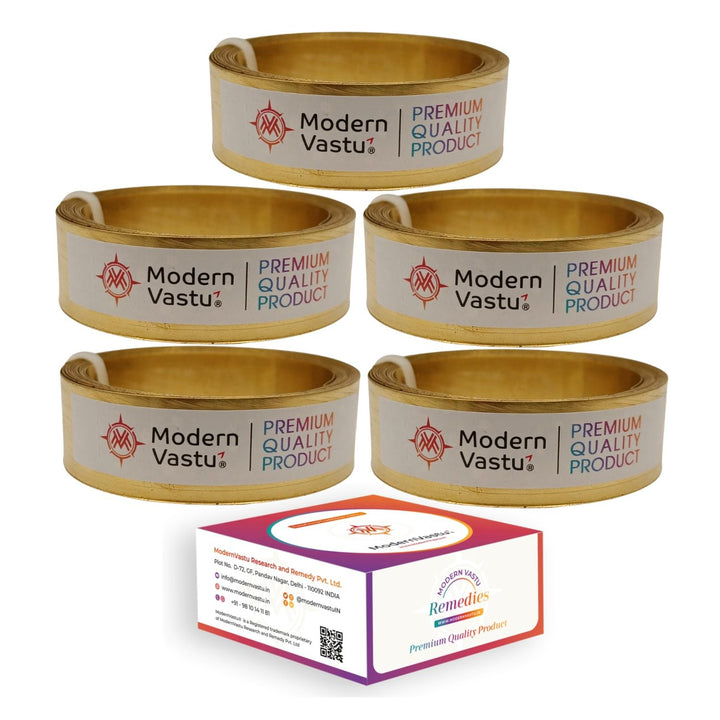MV VASTU Remedies Strips Aluminium Combo Pack of 5 | Size L-10.3 feet x W-0.75 inch/18mm x Gauge 0.2 mm- (Entrance Toilet Correction and Zone Balancing) - Pack of 5